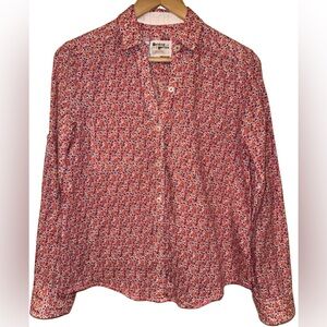 Anthropologie Holding Horses 100% Cotton Button Up Floral Blouse Western 4 Boho